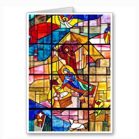 Stained Glass Nativity Scene
