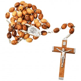 Olive Wood Rosary Beads with Holy Water